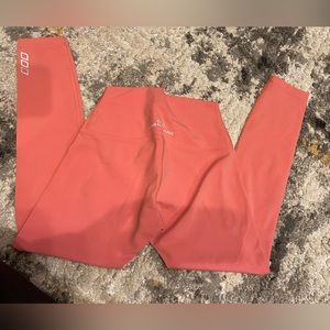 Like new Lorna Jane small buttery feel leggings, peach color, no flaws